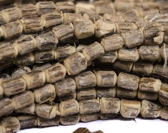 5 Strands Tulsi Hand Carved Rustic Rough Hewn  Approx. 540 Beads 8mm x 10mm Carved in Vrindavan