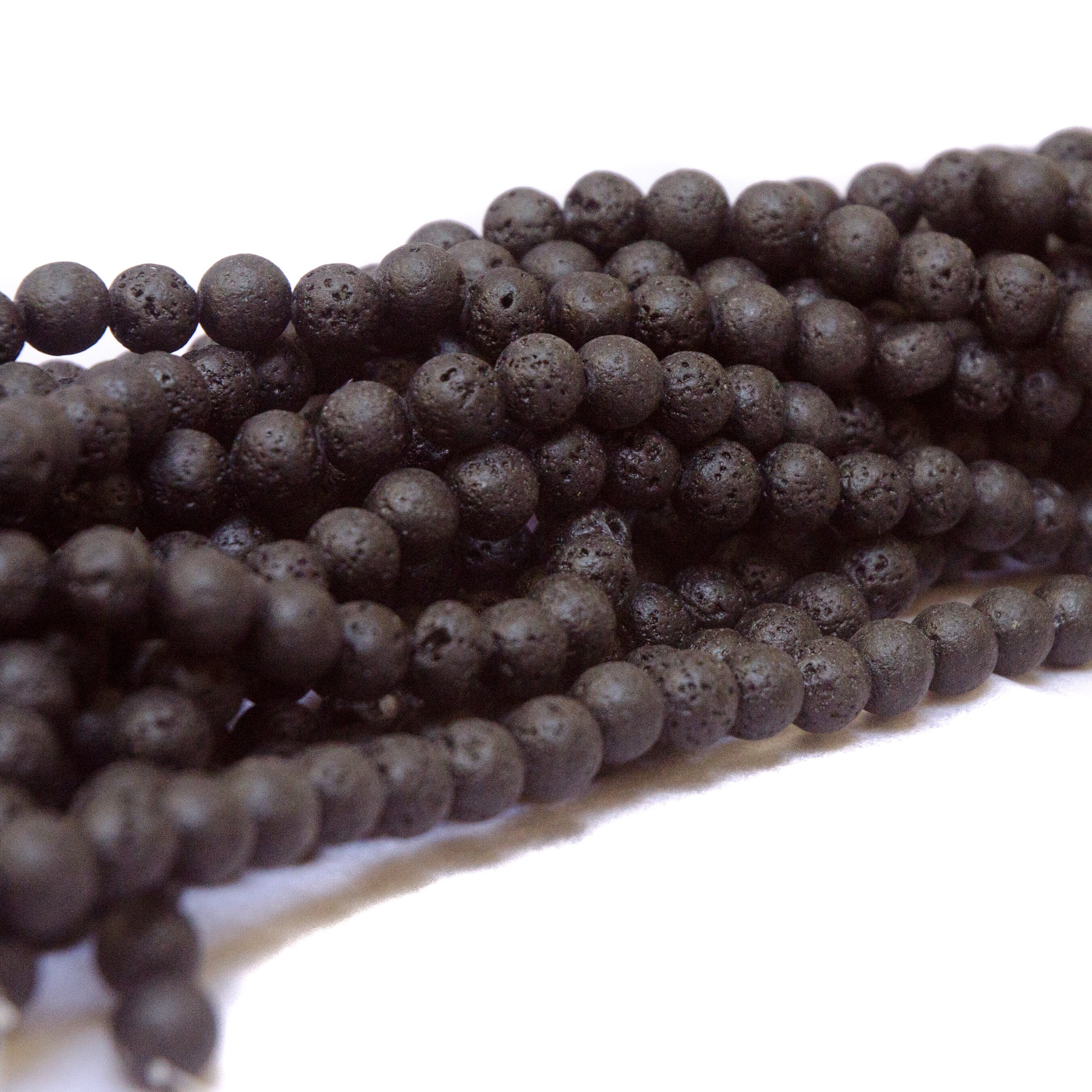 8mm Lava Stones 5pcs Black Natural Porous Round Gemstones Etsy