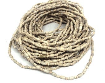 Tulsi Tulasi and Neem Kanthi Necklace Wraps Three Times Around Neck 10 Strands from Vrindavan India TN0012