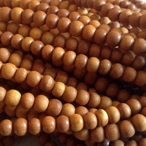 Sandalwood Beads 5mm 5 Strands Hand Carved from Rajasthan India Wholesale Bulk Premium Beads  SB0005