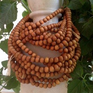 5 Strands Sandalwood Beads 10mm Hand Carved from Rajasthan India Wholesale Bulk Premium Beads SB0010