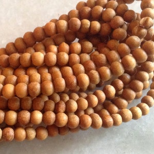 Sandalwood Beads 3mm 5 Strands Hand Carved from Rajasthan India Wholesale Bulk Premium Beads SB0003