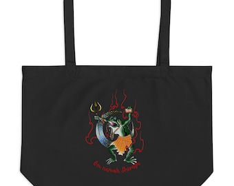 Shiva Frog large organic tote bag