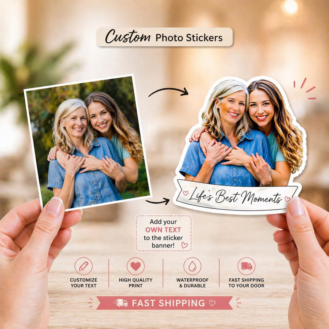 Personal Photo Sticker Custom Photo Sticker | Personalized Picture Sticker | Add Your Own ...