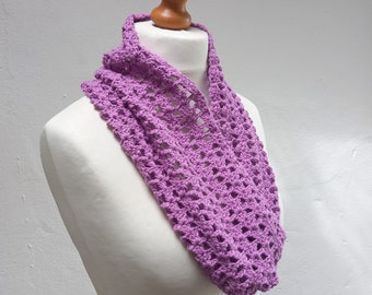 Made to Order - MALVERN Scarf - Pure Cotton Crochet Cowl Scarf - Choice of Colours