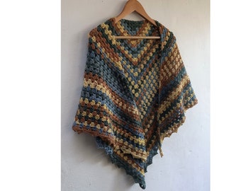 Made to Order - GOLDFINCH Crochet Triangle Shawl - Pure Cotton