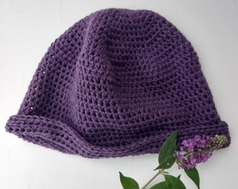 Made to Order - Linen & Cotton Crochet Hat - Roundway Hat - Choice of colour - Vegan