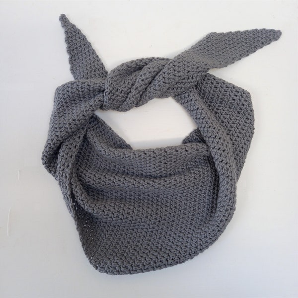 Made to Order - Kestrel Scarf - Neckerchief Triangle Scarf - Cotton & Bamboo yarn - Vegan