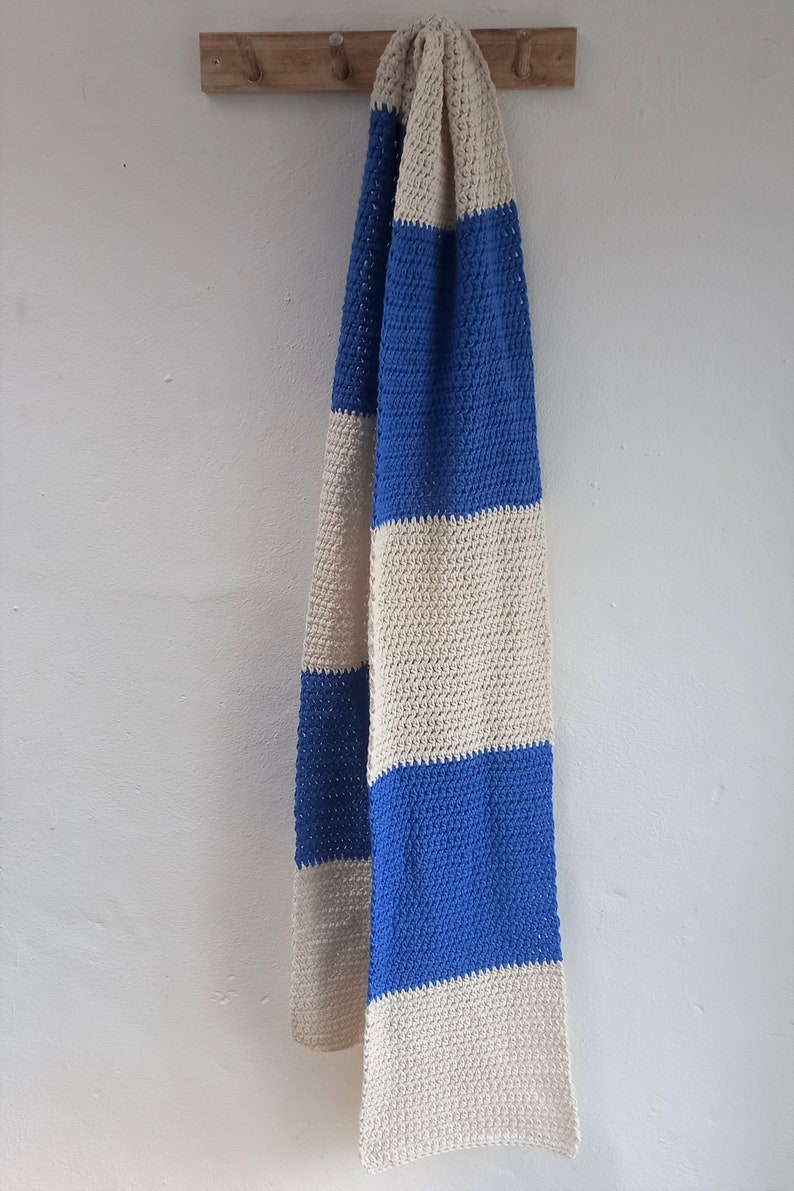 Made to Order Bluestone Scarf Cotton Scarf Stripes Choice of colours Longer Length image 5