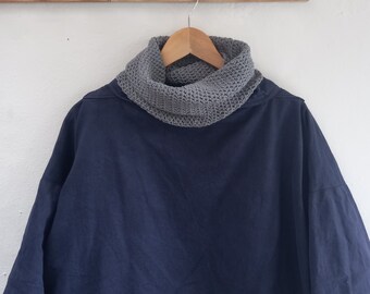 Ready to Ship - Jackdaw Cowl - Bamboo & Cotton Scarf - Silver Grey