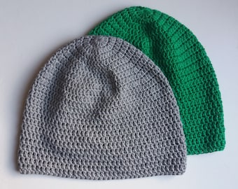 Made to Order - Simple Cotton Crochet Hat - Langford Hat - Pure Cotton - Choice of Colour - Men or Women