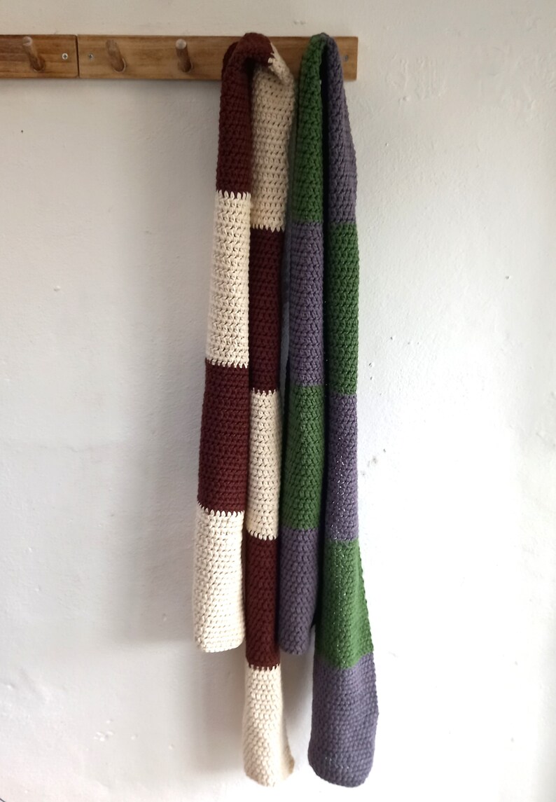 Made to Order Bluestone Scarf Cotton Scarf Stripes Choice of colours Longer Length image 10