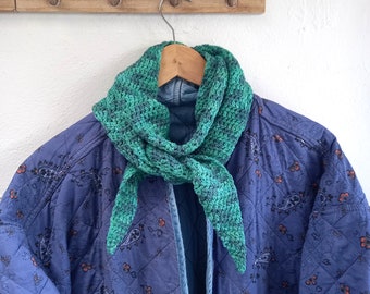 Made to Order - Damselfly Scarf - Crochet Neckerchief - Linen & Cotton - Vegan