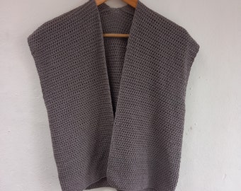 GNEISS - Crochet Linen Sleeveless Cardigan Gilet Waistcoat - Zinc Grey Size Small - Ready to Ship