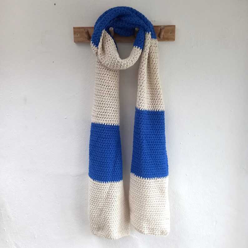 Made to Order Bluestone Scarf Cotton Scarf Stripes Choice of colours Longer Length image 1