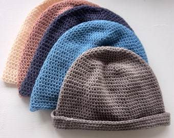 Made to Order - Linen & Cotton Crochet Hat - Roundway Hat - Choice of colour - Vegan