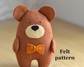 Bear sewing Pattern : Easy felt Tutorial DIY