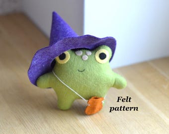 Felt Frog Pattern : Easy sewing Tutorial DIY
