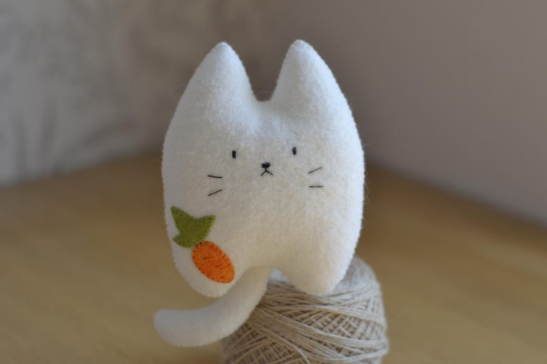 Felt Cat Plush Pattern PDF : Easy Stuffed Kitty Sewing Tutorial , DIY Kawaii Cat Softie image 2