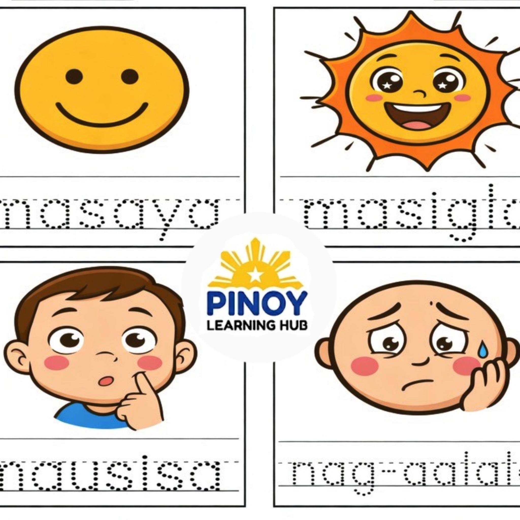 Different Emosyon Tagalog Mga Emosyon Worksheets | Filipino Emotions Feelings Tracing PDF ...