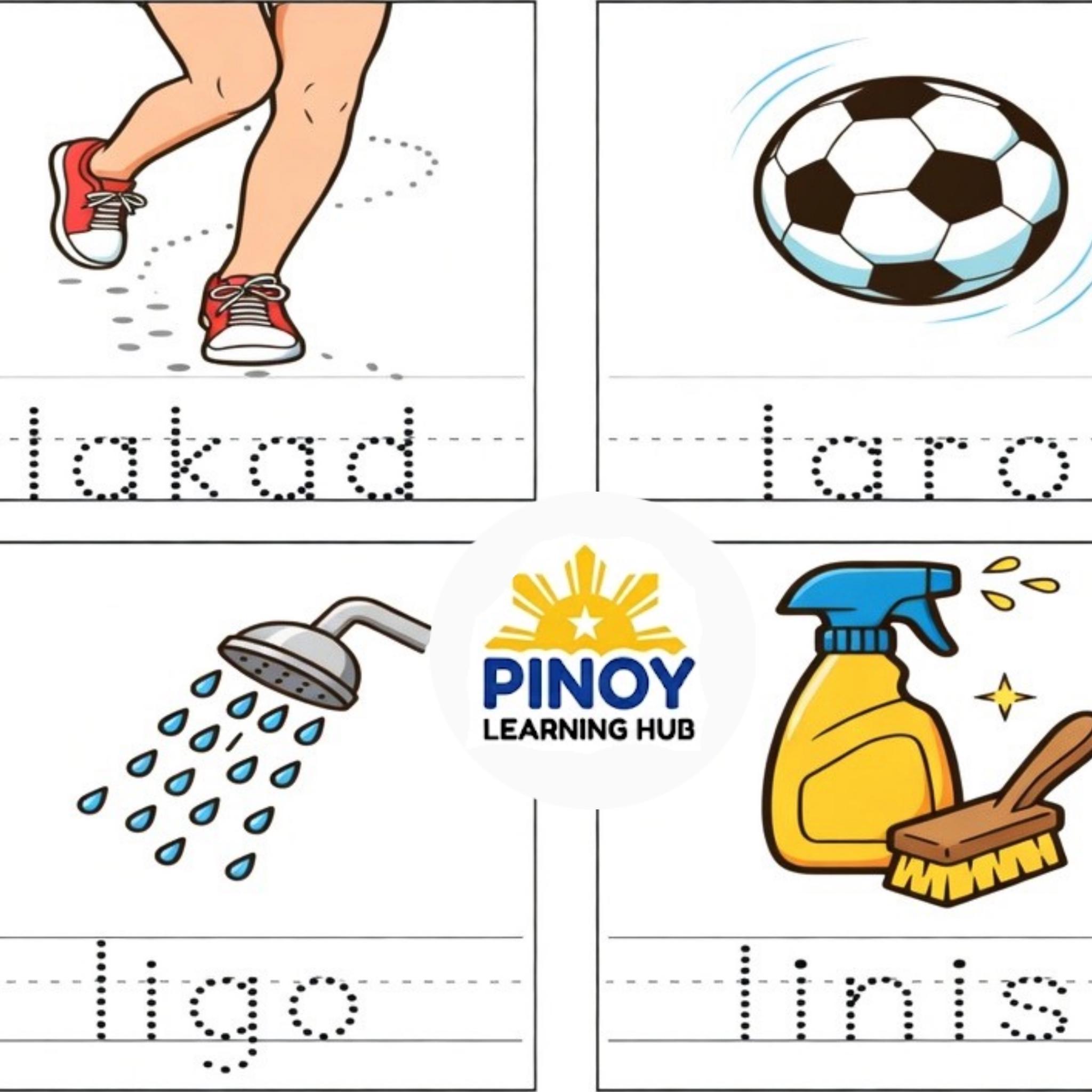 Tagalog Mga Gawain Worksheets | Filipino Daily Routine Tracing PDF ...