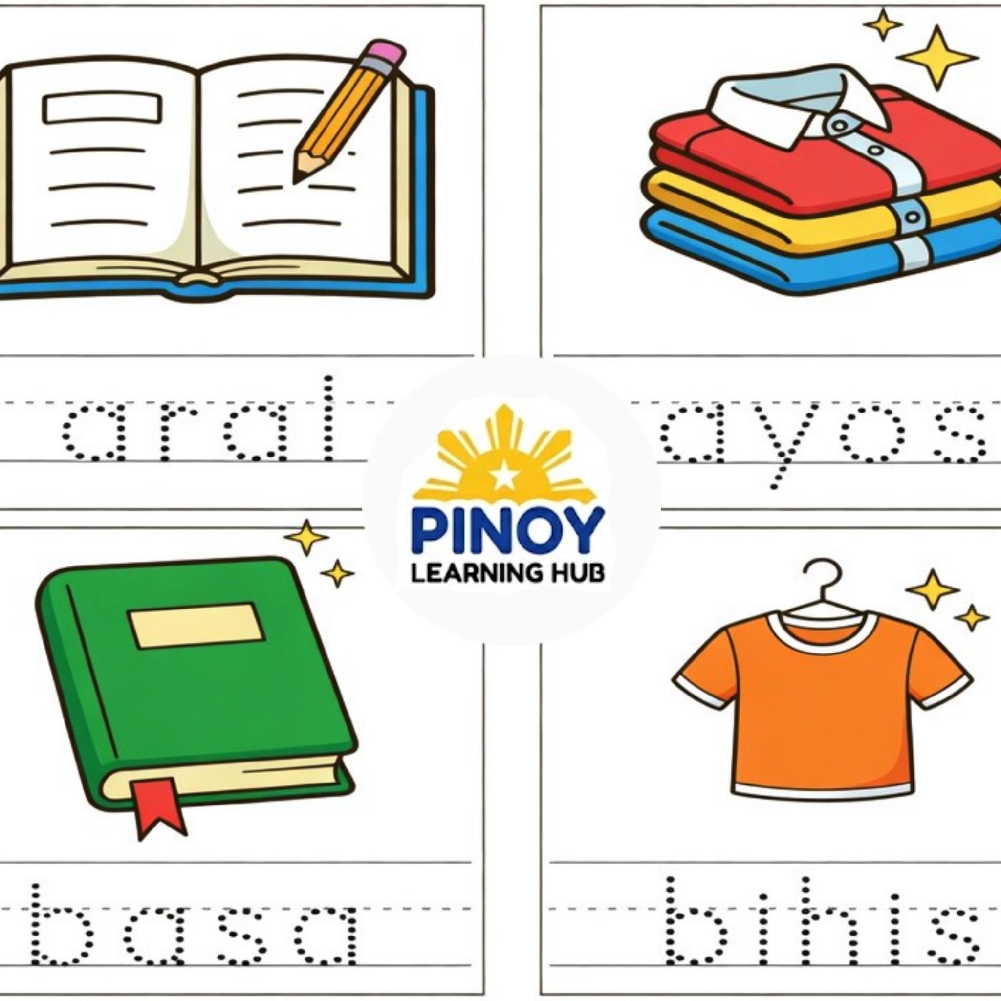 Tagalog Mga Gawain Worksheets | Filipino Daily Routine Tracing PDF ...