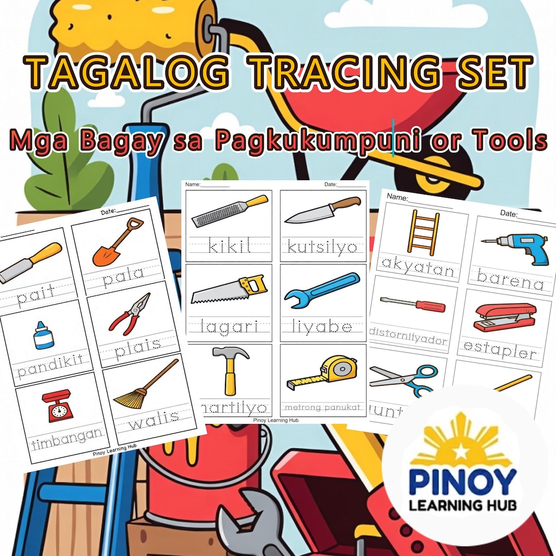 Object In Tagalog Tagalog Mga Bagay Sa Pagkukumpuni Worksheets | Filipino Tools Tracing ...