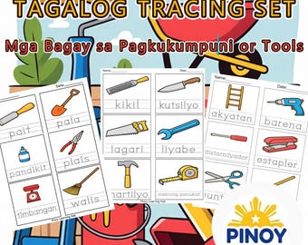 Fogli di lavoro Tagalog Bagay sa Pagkukumpuni / Strumenti filippini Tracciamento PDF / Asilo prescolare