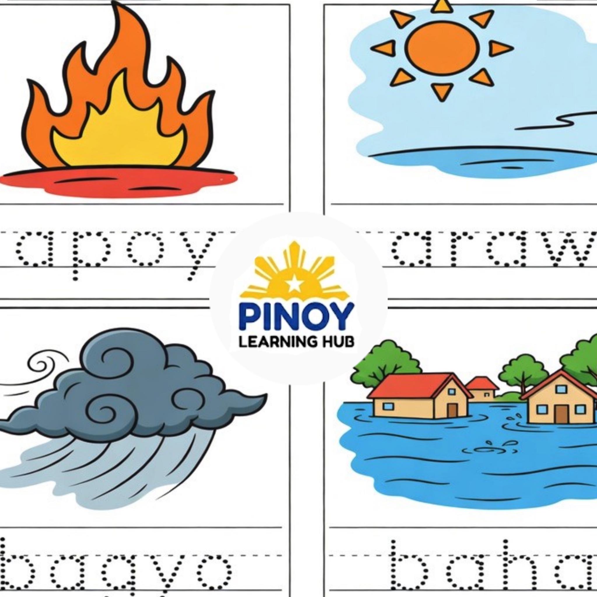 Tagalog Weather Worksheets for Kids | Filipino Kalikasan Printable ...