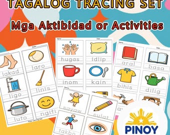 Fogli di lavoro Tagalog Mga Aktibidad / Tracciamento delle attività filippine PDF / Asilo prescolare