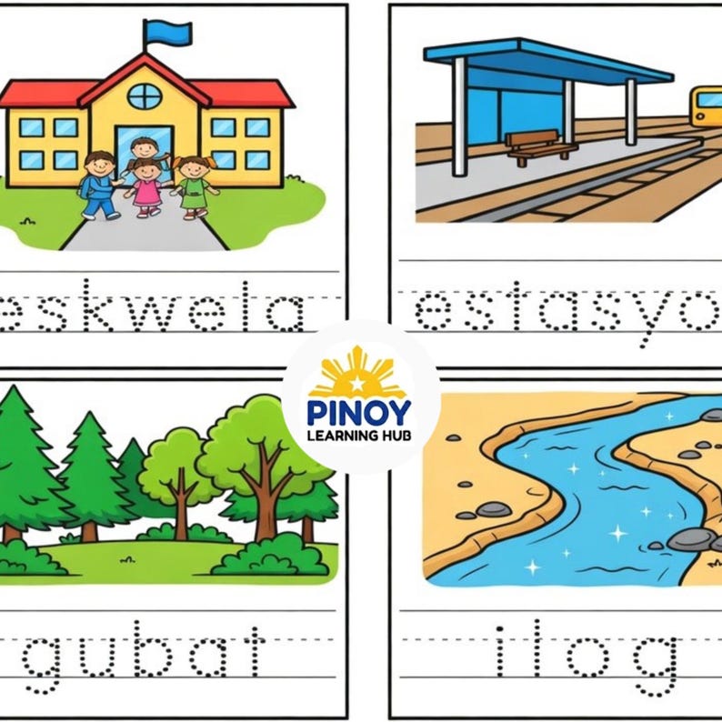 Tagalog Mga Lugar Worksheets for Kids | Filipino Places Printable ...