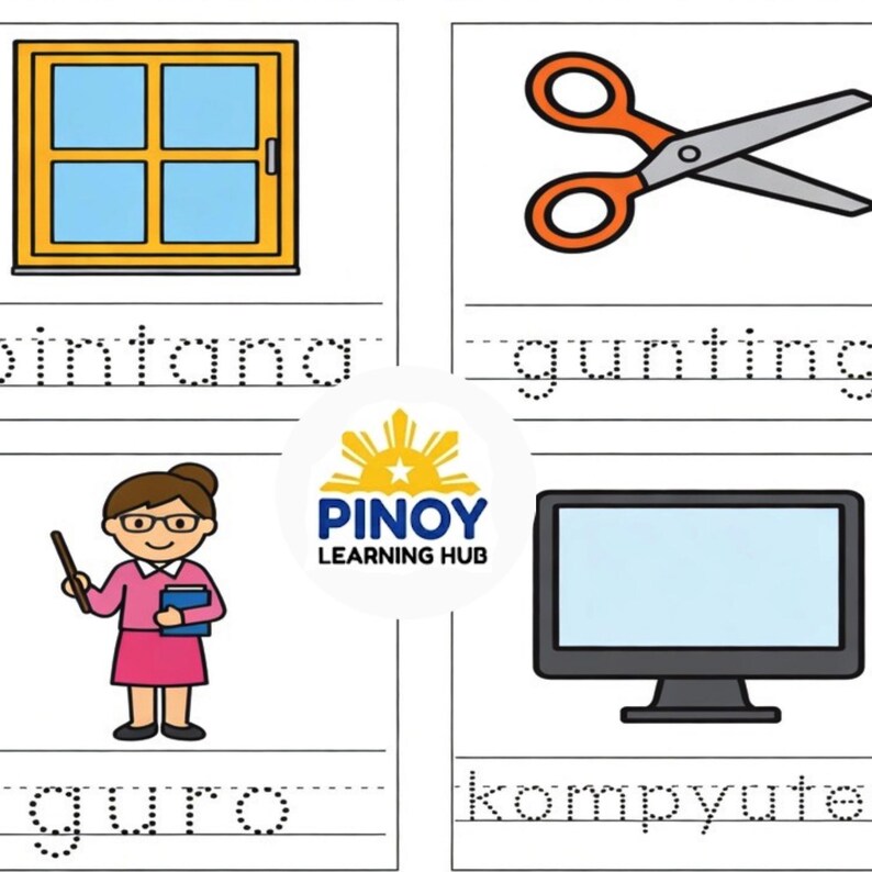 Tagalog Ang Paaralan Worksheets | Filipino School Things Tracing PDF ...