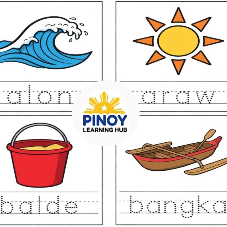 Tagalog Mga Bagay Sa Dalampasigan Worksheets | Filipino Beach Things ...