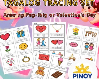 Fogli di lavoro di alta qualità / PDF di tracciamento di San Valentino filippino / Asilo prescolare