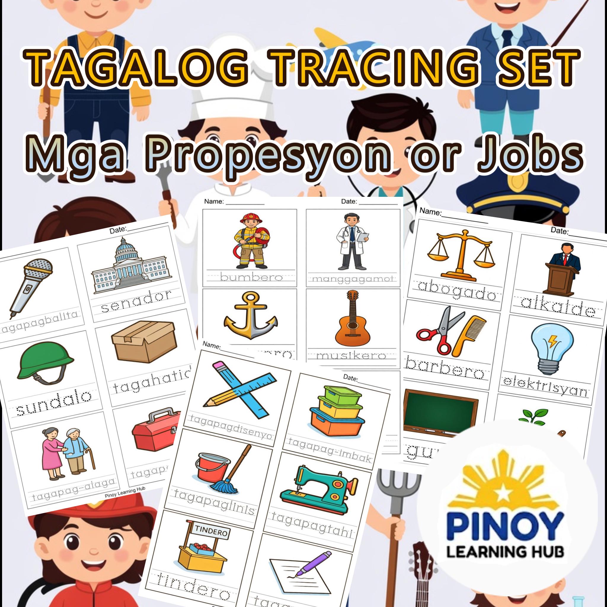 Profession Worksheet Tagalog Tagalog Mga Propesyon Worksheets | Filipino Jobs Vocabulary Tracing PDF ...