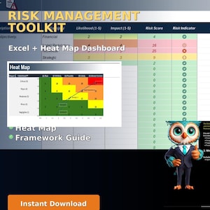 Risk Register Template Excel | Risk Management Toolkit | Heat Map Dashboard | Vendor Risk Assessment | PMO Compliance Tool
