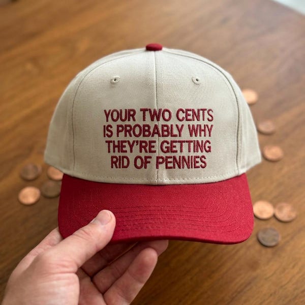 Funny Sarcastic Quote Hat, Your Two Cents Embroidered Cap, Witty Baseball Hat, Gift for Sarcastic Friend, Dad Hat for Daily Wear, Sassy Hat