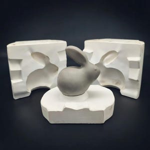 Moderne minimalistische Kaninchen Schlicker Gießform - Keramik Kaninchen Skulptur Handwerk
