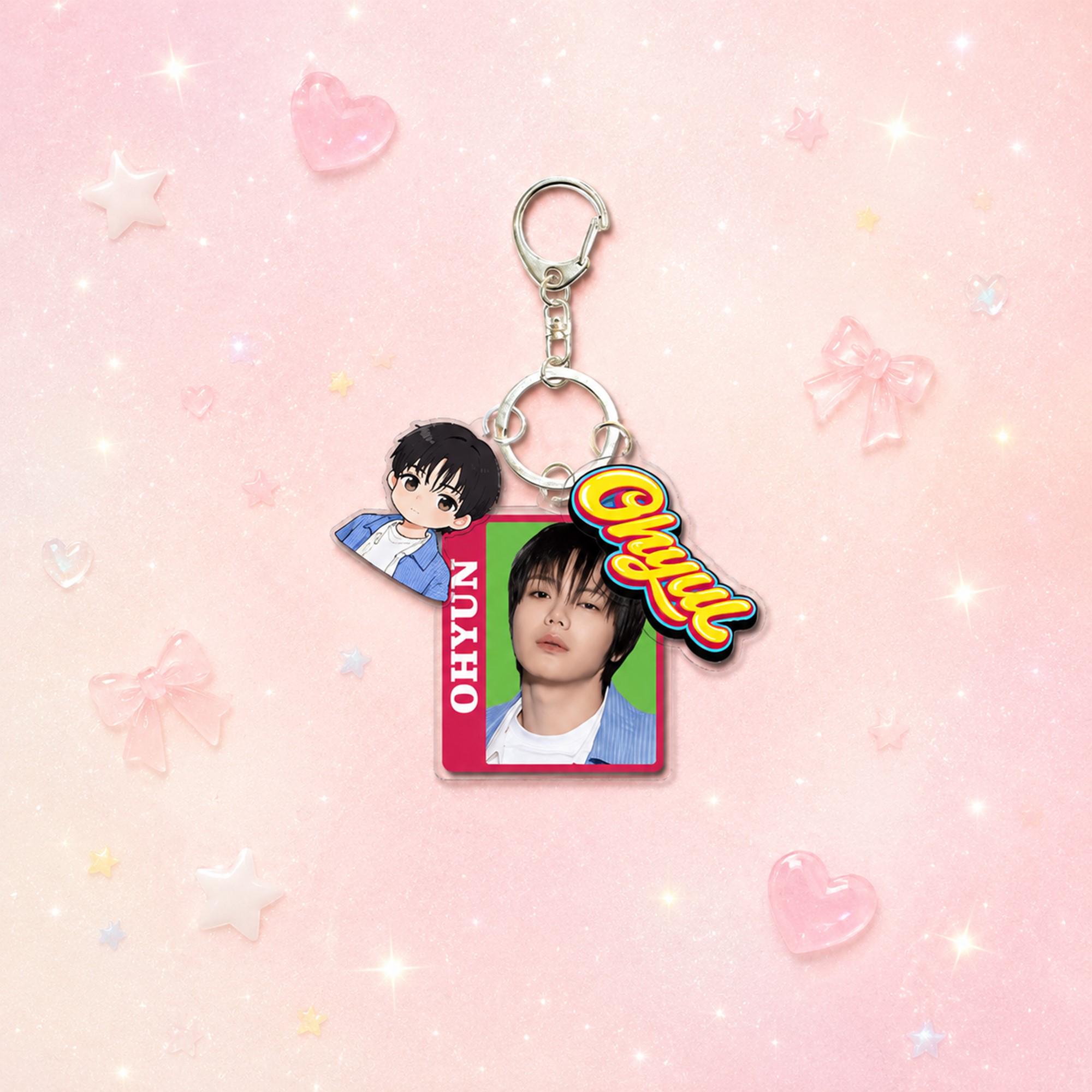 Lngshot Keychain, Ohyul Ryul Woojin Louis Acrylic Bag Charm, Kpop