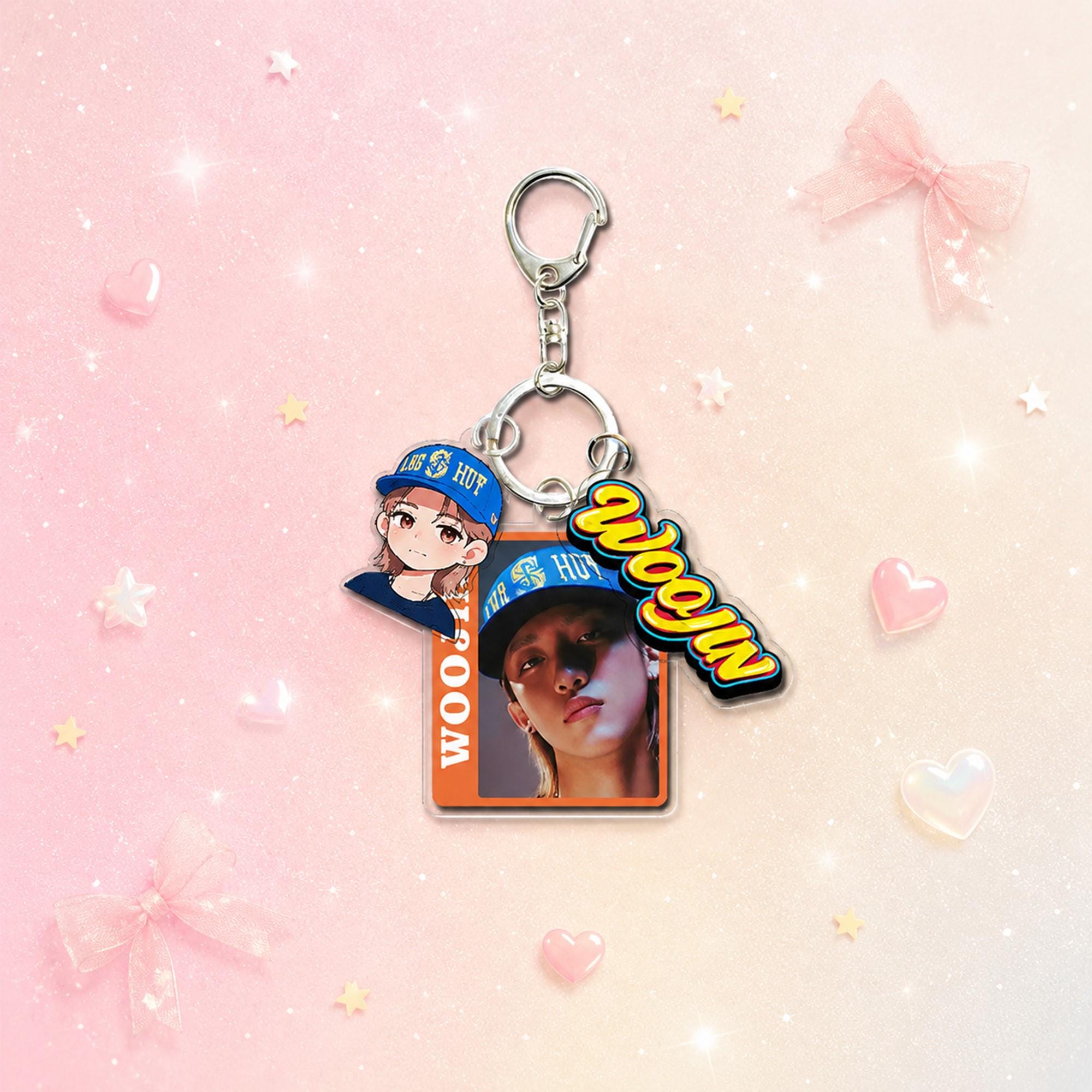 Lngshot Keychain, Ohyul Ryul Woojin Louis Acrylic Bag Charm, Kpop