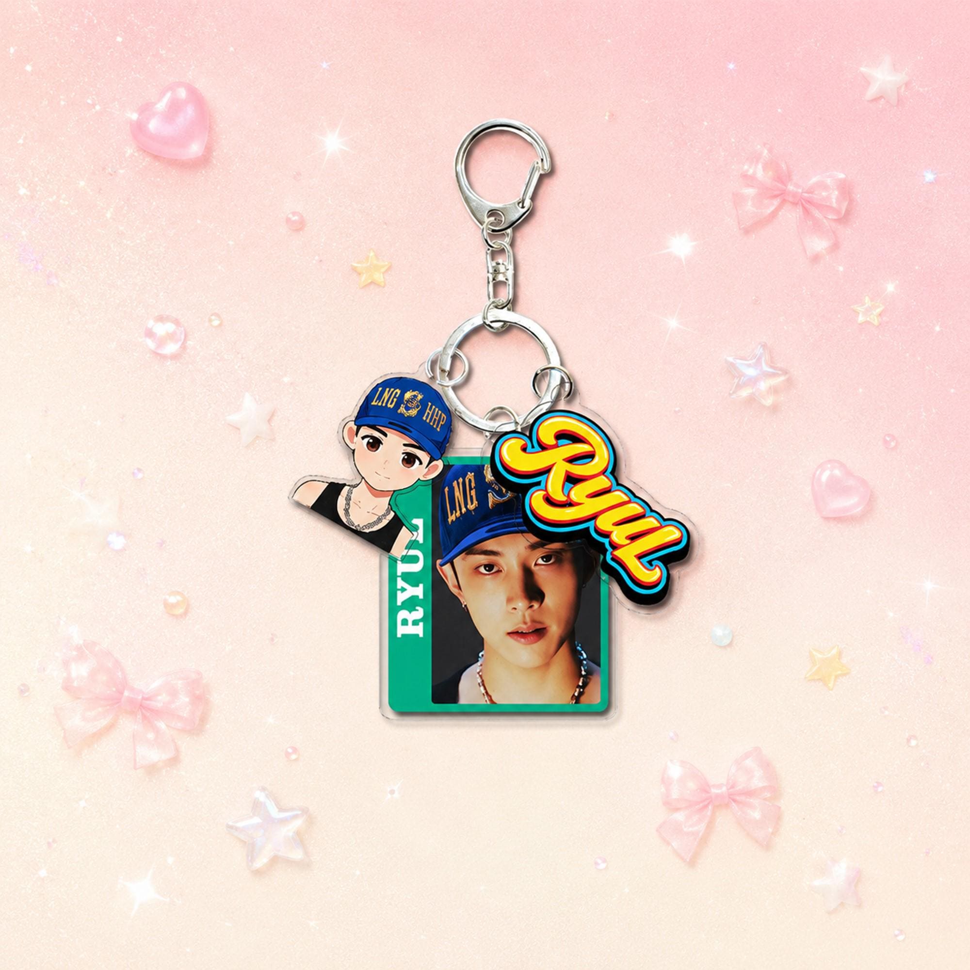 Lngshot Keychain, Ohyul Ryul Woojin Louis Acrylic Bag Charm, Kpop