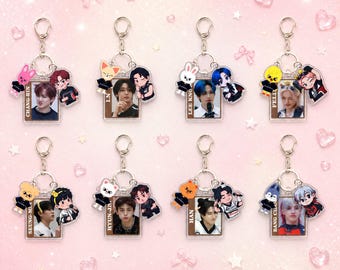 Stray Kids Keychain, SKZ KARMA Album Inspired Bag Charm, Hyunjin Acrylic Photo Keyring, Kpop Backpack Pendant Fan Gift