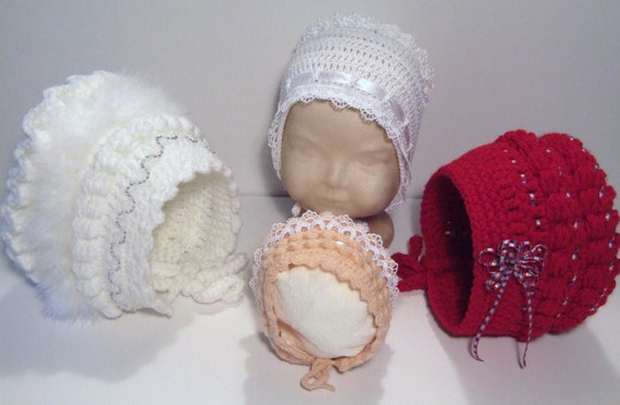 Crochet Baby Bonnet with Frills, Bobbles, Flowers & Trims Included INSTANT DOWNLOAD PDF from Thomasina Cummings Designs