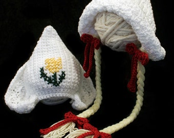 Crochet Little Dutch Girl Bonnet  - INSTANT DOWNLOAD PDF From Thomasina Cummings Designs