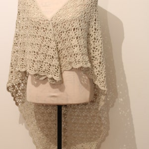 Crochet Triangular Lace Shawl with Scalloped Edging by TCDesignsUK