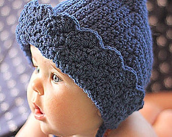 Crochet Bonnet with Turn Back Brim - Boy and Girl Versions Included -  - INSTANT DOWNLOAD PDF From Thomasina Cummings Designs