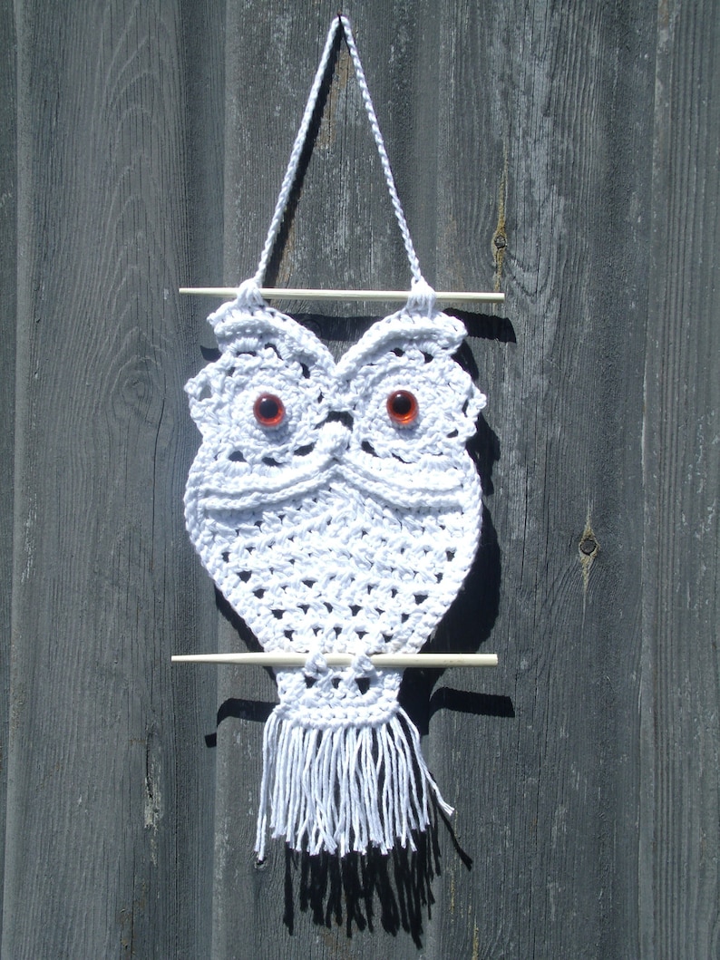 Crochet Owl Hanger in Macrame Style INSTANT DOWNLOAD PDF from Thomasina Cummings Designs image 4