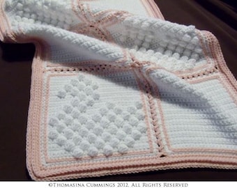 Crochet Blanket with Swan Bobble Pattern INSTANT DOWNLOAD PDF from Thomasina Cummings Designs