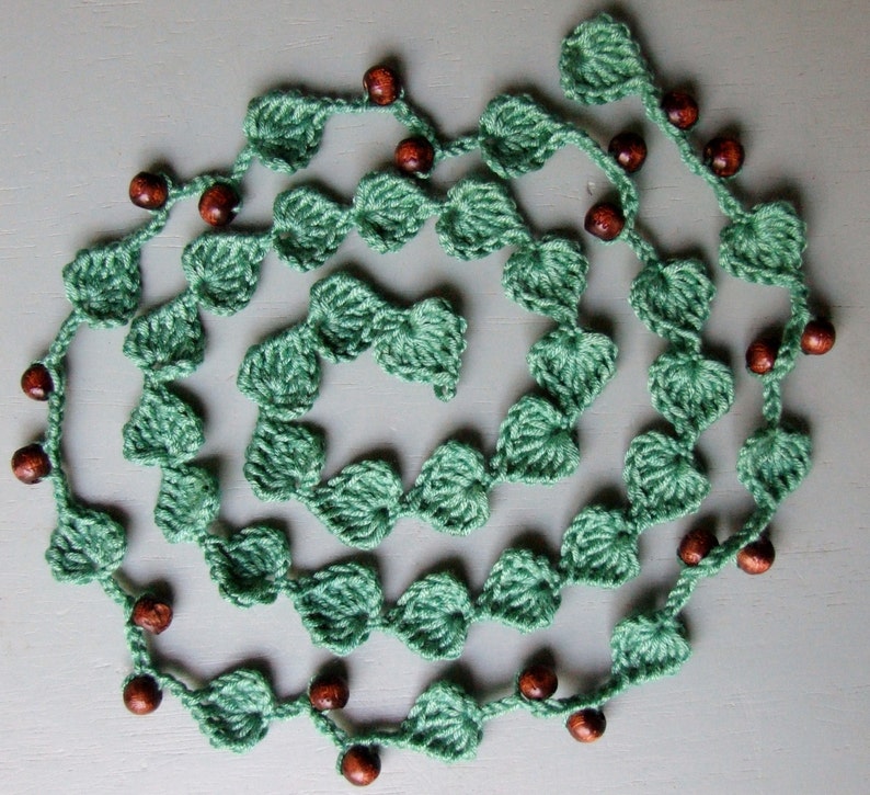Crochet Lariat Pattern Leafy Vine INSTANT DOWNLOAD PDF from Thomasina Cummings Designs image 1