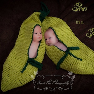 Crochet Peapod Photo Prop with Hat - INSTANT DOWNLOAD PDF from Thomasina Cummings Designs